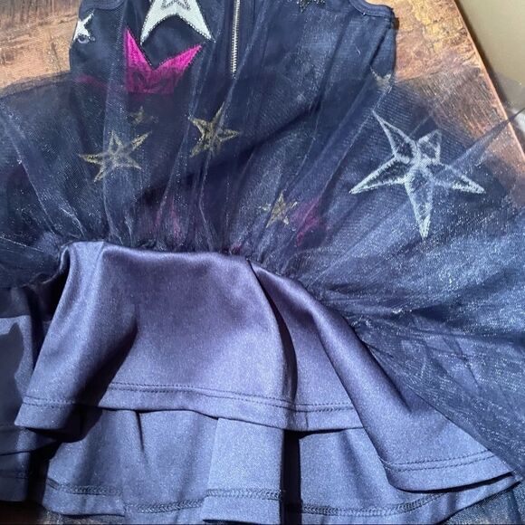 Hannah Banana Navy Blue Sequins and Multicolored Stars Tulle Layered Dress - Picture 6 of 11